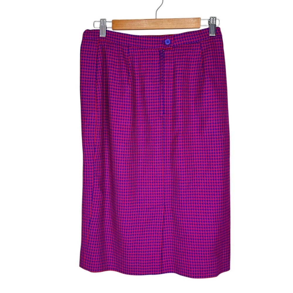 3 Piece Carlisle Suit Wool Blazer Skirt And Scarf Size 14 Red And Purple - Picture 5 of 12